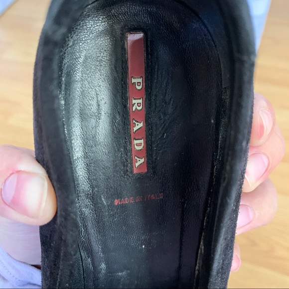 PRADA Suede Kitten Heel Square Toe - Picture 4 of 8